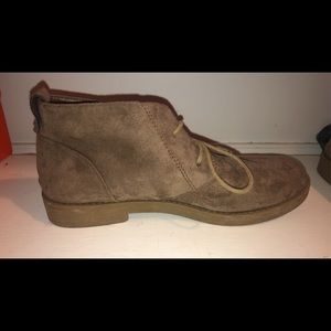 Tan colored suede boots